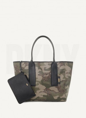 Camo / Black DKNY Grayson Large Bags Tote Bags | USA-D1611