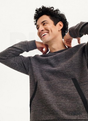 Dark Grey DKNY Lounge Crew Neck Men's Sweatshirts | USA-D0633