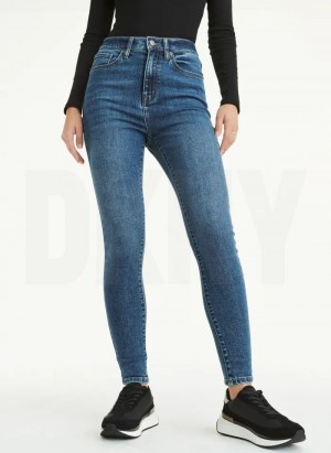 Dark Wash DKNY Skinny Women's Jeans | USA-D1415