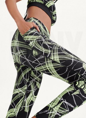 Green DKNY Electric Shock Print High Waist Women's Leggings | USA-D1277