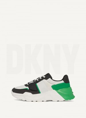 Green DKNY Essex Men's Sneakers | USA-D0677