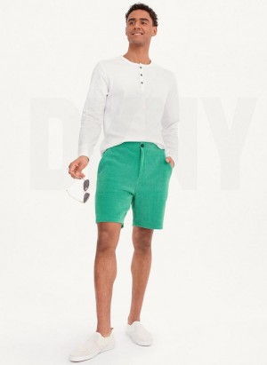 Green DKNY Knit Cord Pull On Men's Shorts | USA-D0618
