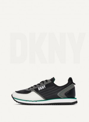 Green DKNY Side Logo Men's Sneakers | USA-D0921