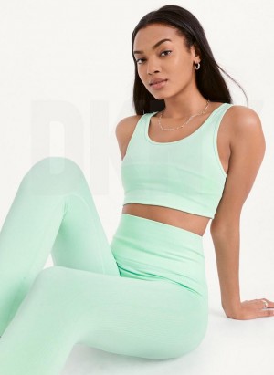 Green DKNY Twill Seamless Women's Leggings | USA-D1069