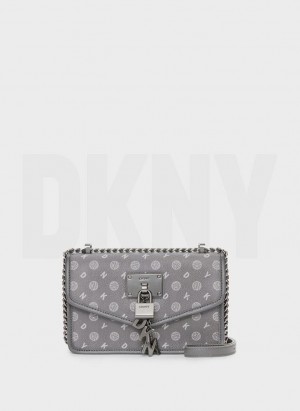 Grey DKNY Elissa Small Heritage Logo Bags Crossbody Bags | USA-D1654