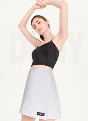 Grey DKNY Reflective Wrap Women's Skirts | USA-D1720