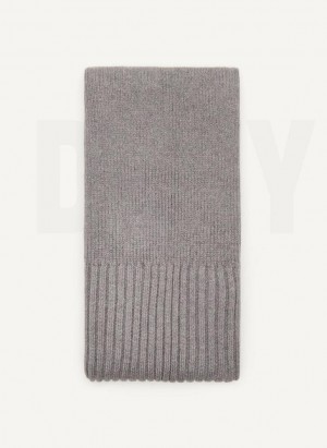 Grey DKNY Rib Knit Oblong Women's Scarf | USA-D0909