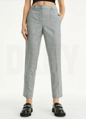 Grey DKNY Straight Leg Women's Pants | USA-D1721