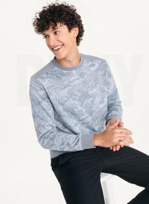 Grey DKNY Tropical Loopback Men's Sweatshirts | USA-D1574