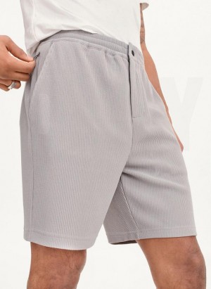 Grey DKNY Vertical Effect Knit Men's Shorts | USA-D1311