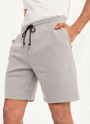 Khaki DKNY Novelty Knit Pull On Men's Shorts | USA-D0164
