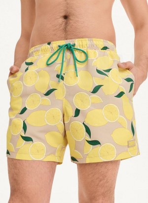 Lemon DKNY Lemon Print Swims Men's Shorts | USA-D0199