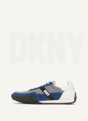 Light Blue DKNY Side Logo Men's Sneakers | USA-D0629