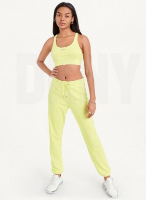 Light Green DKNY Metallic Logo Bralette Women's Tank Tops | USA-D0999
