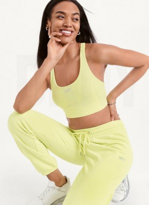 Light Green DKNY Metallic Logo Women's Joggers | USA-D1945