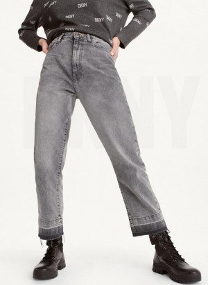 Light Grey Wash DKNY Kent High Rise Straight Leg Women's Jeans | USA-D1155