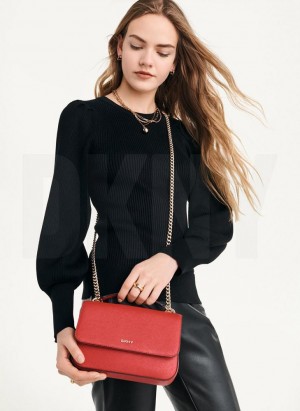 Light Red DKNY Sina Flap Bags Shoulder Bags | USA-D1786