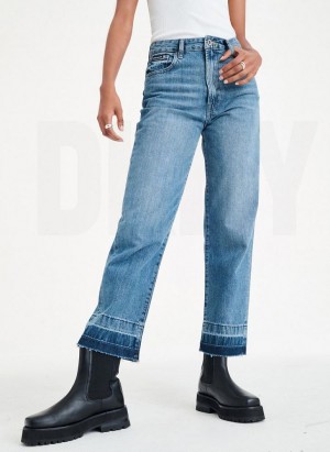 Light Wash DKNY Kent High Rise Straight Leg Women's Jeans | USA-D0371