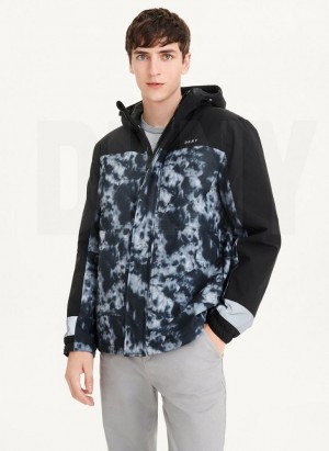 Multicolor DKNY Traveler Hooded Rain Men's Jackets | USA-D1457