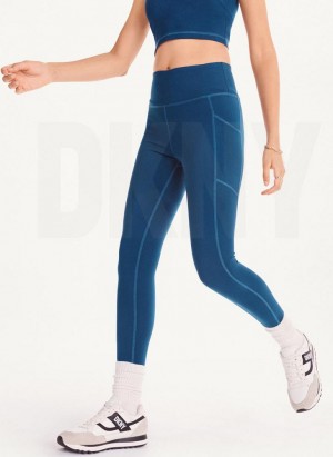 Navy DKNY Balance High Waist Women's Leggings | USA-D1392