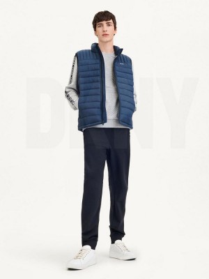 Navy DKNY Packable Quilted Vest Men's Jackets | USA-D1226
