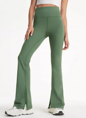 Olive DKNY Balance Compression High-Waist Flare Tight with Slit Women's Leggings | USA-D0768