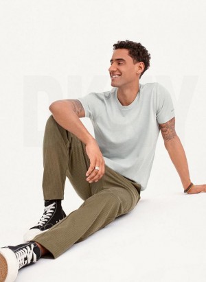 Olive DKNY Knit Texture Men's Pants | USA-D0411