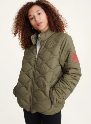 Olive DKNY Quilted Packable Women's Jackets | USA-D0914