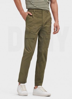 Olive DKNY Slim Fit Cargo Men's Pants | USA-D0902