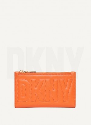Orange DKNY Elsa Bifold Card Holder Bags Wallets | USA-D0781