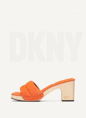 Orange DKNY Kaia Shoes Heels | USA-D1662