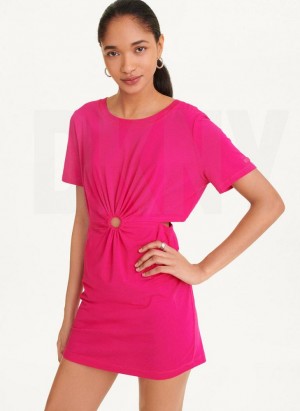 Pink DKNY Cut Out Women's Dresses | USA-D0601