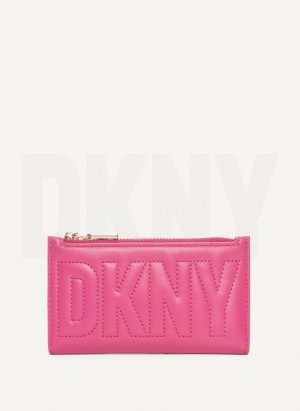 Pink DKNY Elsa Bifold Card Holder Bags Wallets | USA-D0334