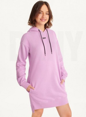Pink DKNY Long Sleeve Sneaker Women's Dresses | USA-D0181