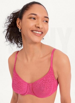 Pink DKNY Modern Lace Demi Women's Bras | USA-D0887