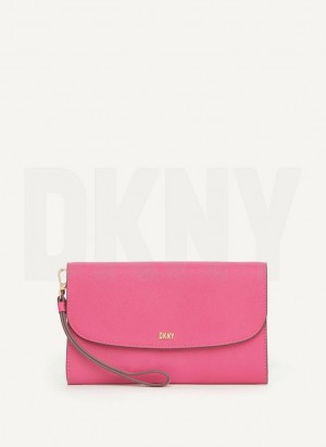Pink DKNY Sidney On A Chain Bags Wallets | USA-D1439