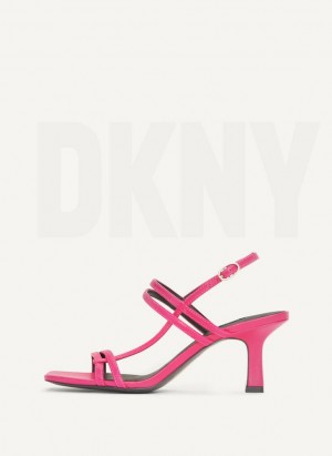 Pink DKNY Strappy Shoes Heels | USA-D1055