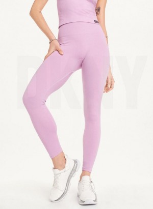 Pink DKNY Twill Seamless Women's Leggings | USA-D0811