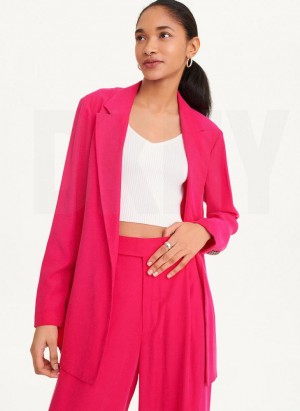 Pink DKNY Twill Women's Blazers | USA-D1306