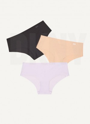 Purple DKNY 3 Pack Hipster Women's Panties | USA-D0116