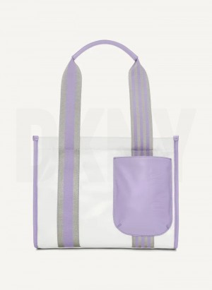 Purple DKNY Prospect Coated Canvas Medium Bags Tote Bags | USA-D0867