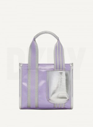 Purple DKNY Prospect Coated Canvas Mini Bags Tote Bags | USA-D1181