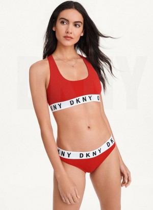 Red DKNY Cozy Boyfriend Racerback Women's Bras | USA-D0697