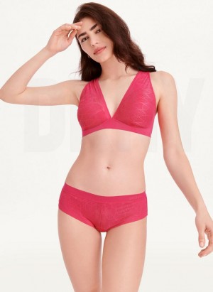 Red DKNY Lace Comfort Hipster Women's Panties | USA-D0111