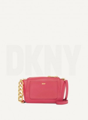 Red DKNY Mini Dome Bags Crossbody Bags | USA-D0567