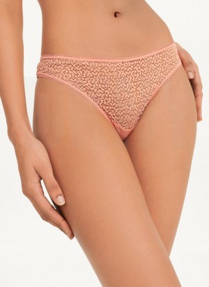 Rose DKNY Modern Lace Women's Thong | USA-D0373