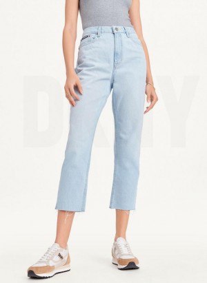Wash DKNY Broome Cropped Distressed Women's Jeans | USA-D0197
