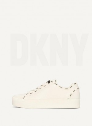 White DKNY Dkny Court Shoes Sneakers | USA-D1317