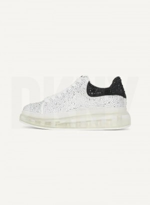 White DKNY Kandas Lace up Shoes Sneakers | USA-D0114