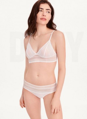 White DKNY Lace Women's Bralette | USA-D1494